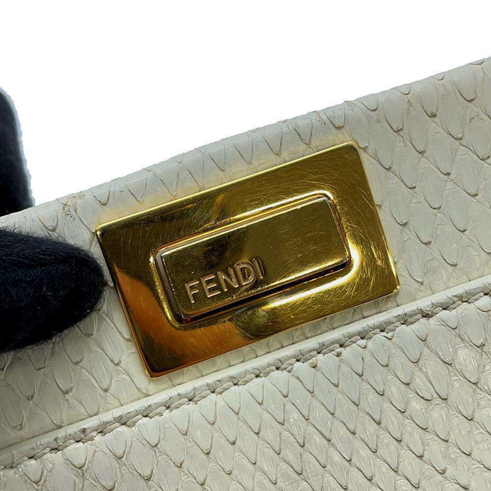 Fendi Handbag Mini Python 2way Shoulder Bag White - image 7
